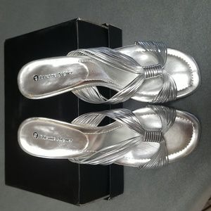 Etienne Aigner Strappy Sandals..Color Silver Size 7.5